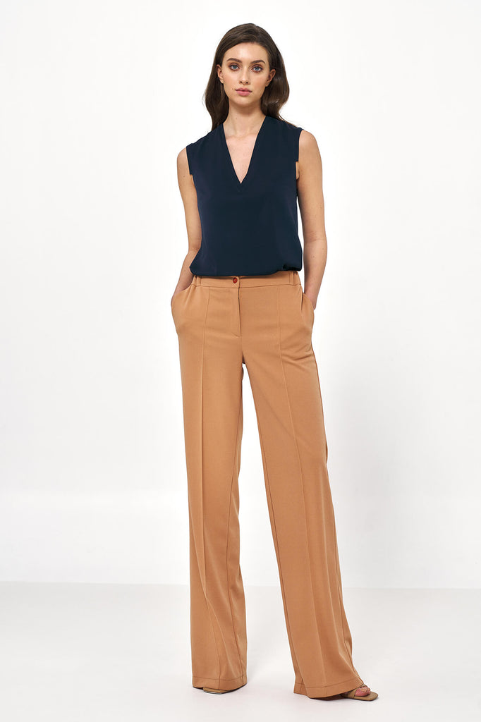 Pantalon ample pour femme caramel