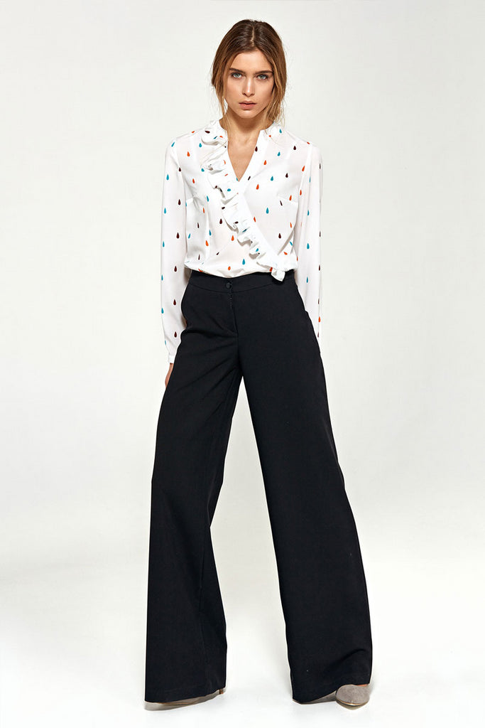 Pantalon oversize taille haute noir