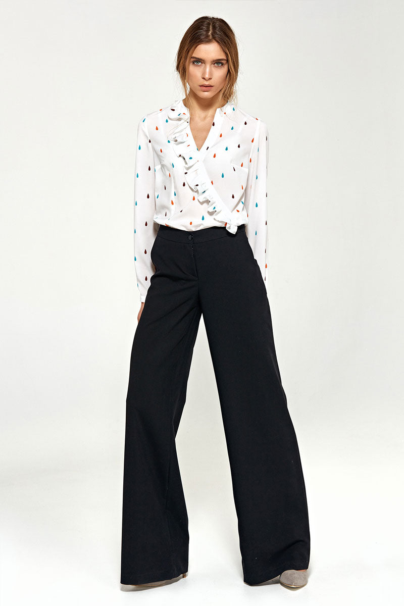 Pantalon oversize taille haute noir